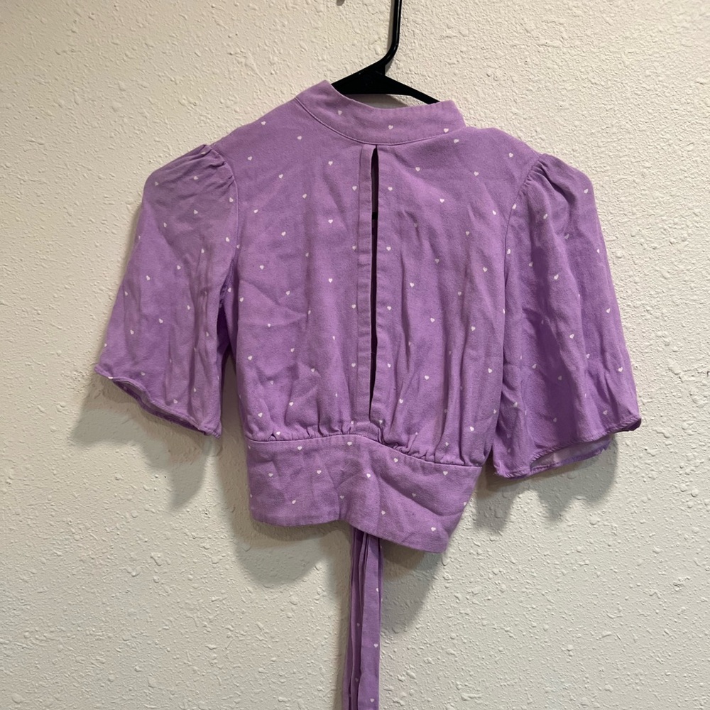 Purple tie waist AFRM Crop Top XS